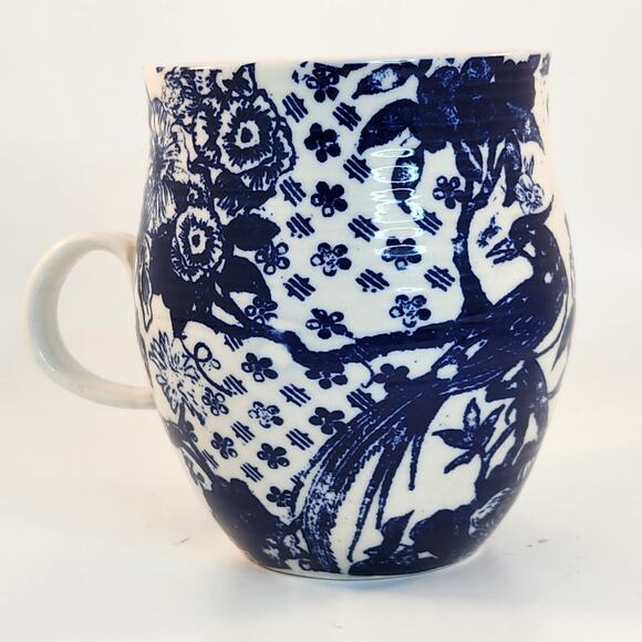 Anthropologie Homegrown Monogram Mug – Initial K – Blue Floral Toile Stoneware - Picture 6 of 10